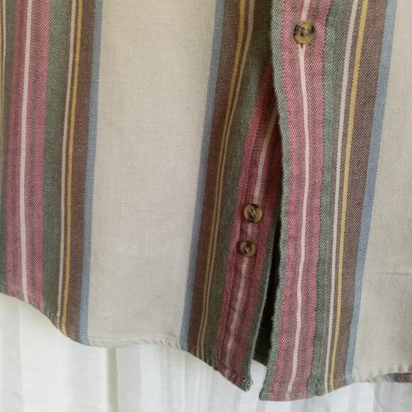 Vintage Tommy Hilfiger Crest Pocket Button Down Shirt SZ L Striped Cotton Collar - Picture 7 of 10